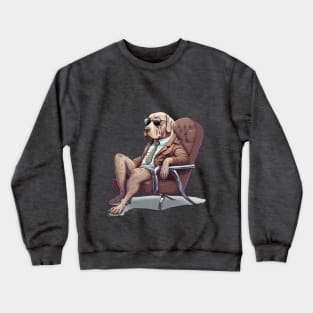 Weimaraner The Bounty Hunter Relaxing After a Hard Day Crewneck Sweatshirt